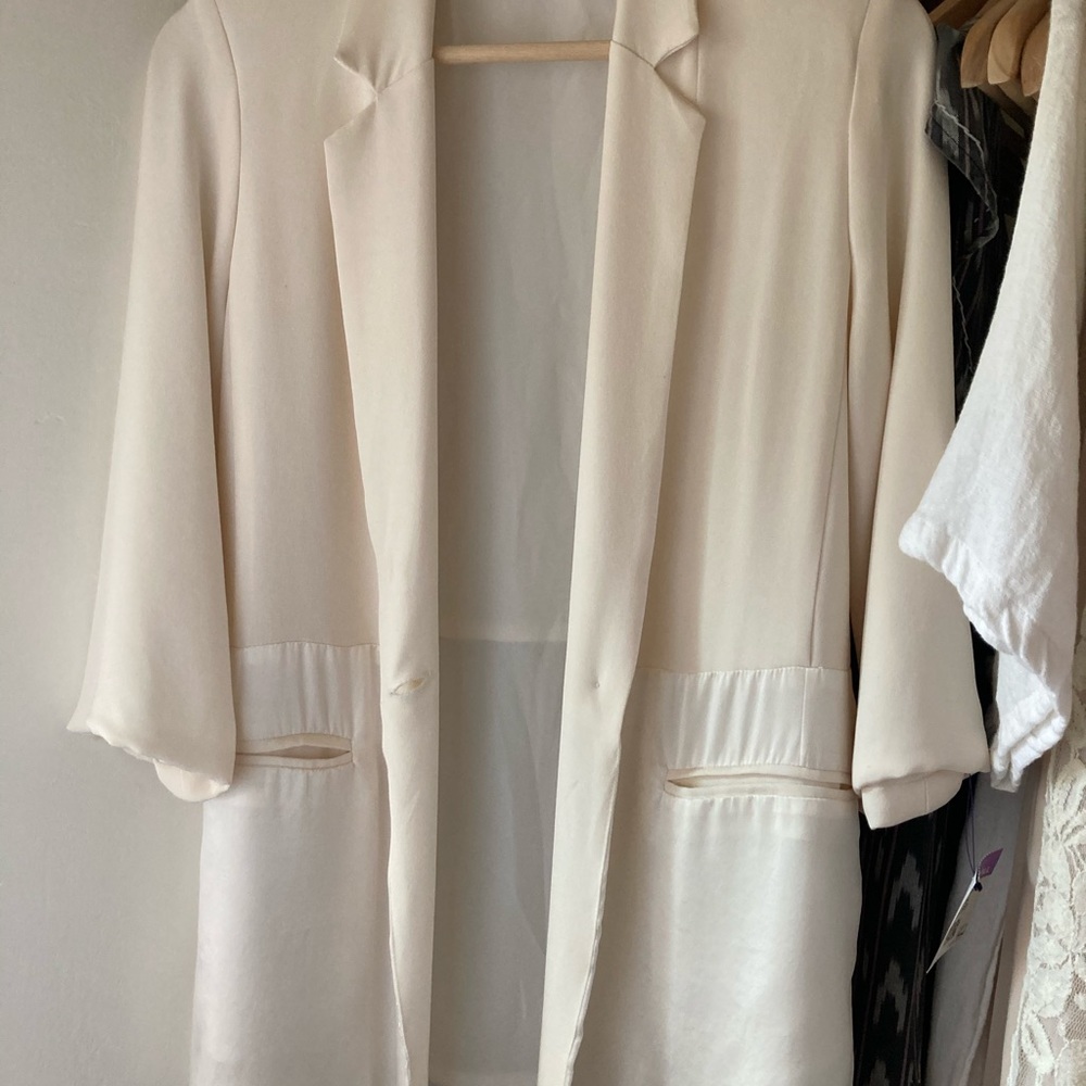 Blue Jean Baby the Sage silk blazer